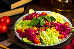 Colorful summer salad in Torrance kitchen for healthy eating