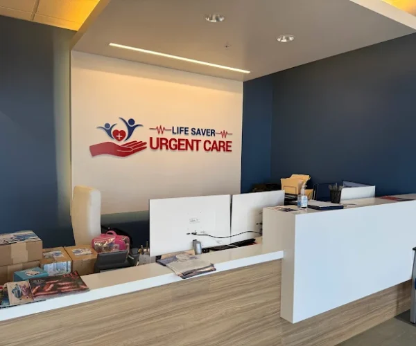 Reception area of Life Saver Urgent Care in Torrance welcoming patients for walk-in and appointment-based care